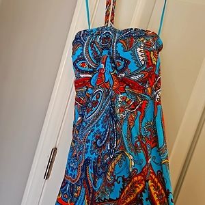 Inc vibrant beach dress xs